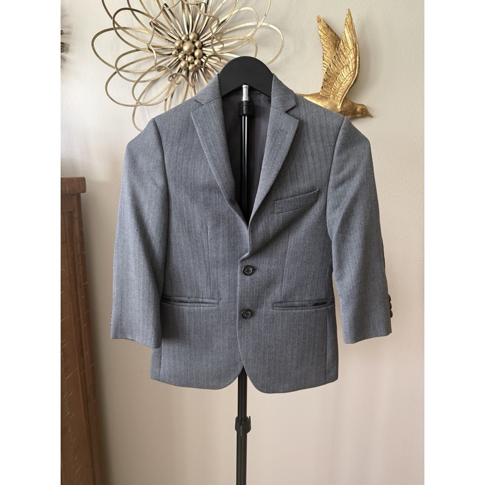 Lauren Ralph Lauren Boys 8R Herringbone Blazer Elbow Patch Preppy Sport Coat